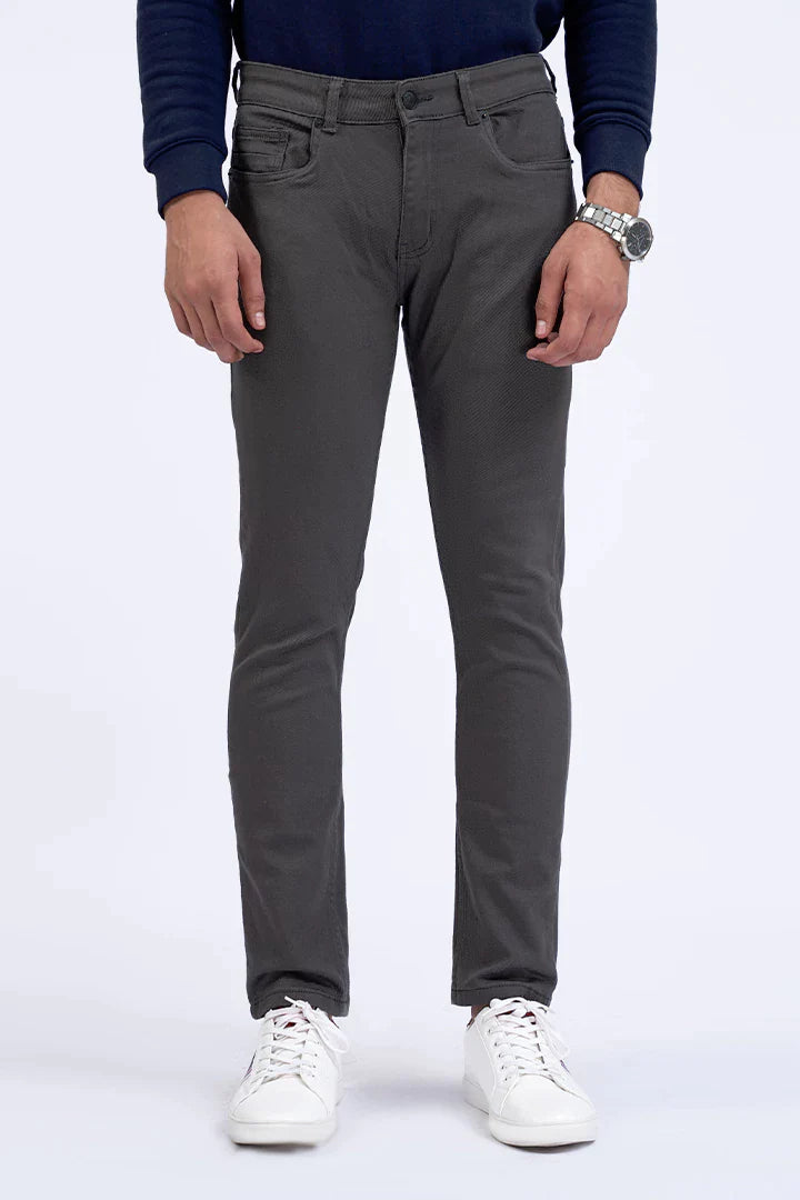 Men's Grey Slim Straight Jeans, Men's Bottoms
