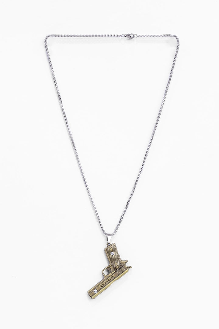 Golden Pistol Pendent Chain Necklace - Cougar Clothing