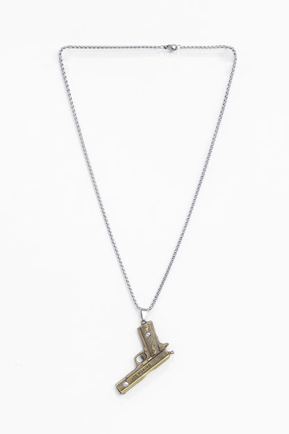 Golden Pistol Pendent Chain Necklace - Cougar Clothing