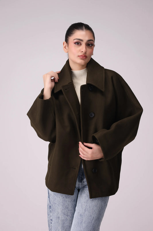 Poncho Coat With BatWing Sleeves Women Coat Winter 2024 Knit Story COUGAR- (Women Winter 2024)