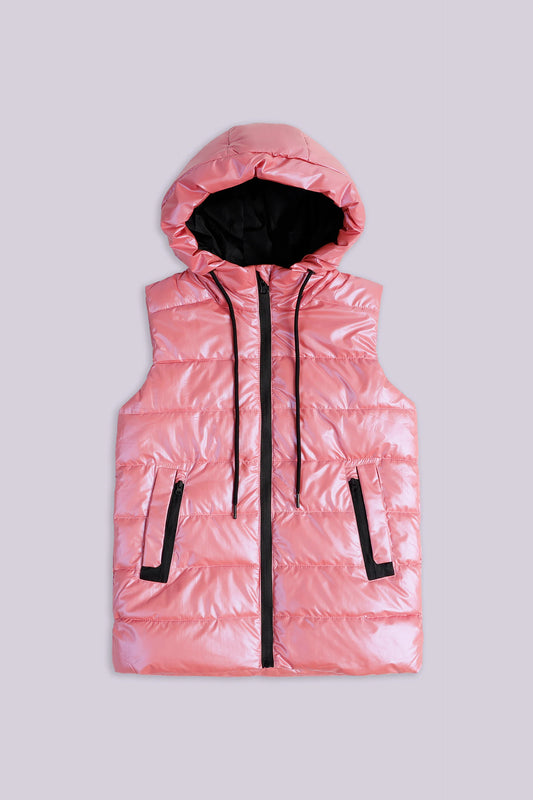 Shining Quilted Gilet Girl Jacket Winter 2024 COUGAR- (Girl Junior Winter 2024) 5-6 Y Light Pink Girl