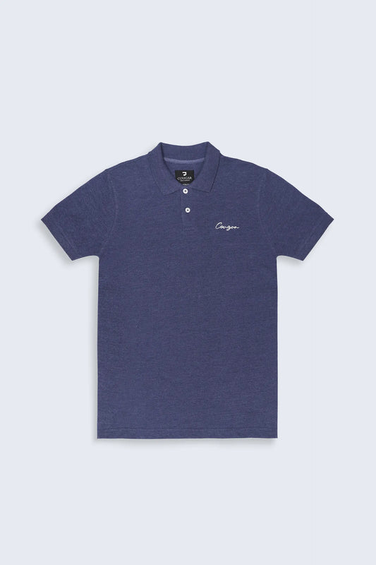 Light Navy Signature Polo Men Polo Summer V-1 2024 AURA COUGAR   