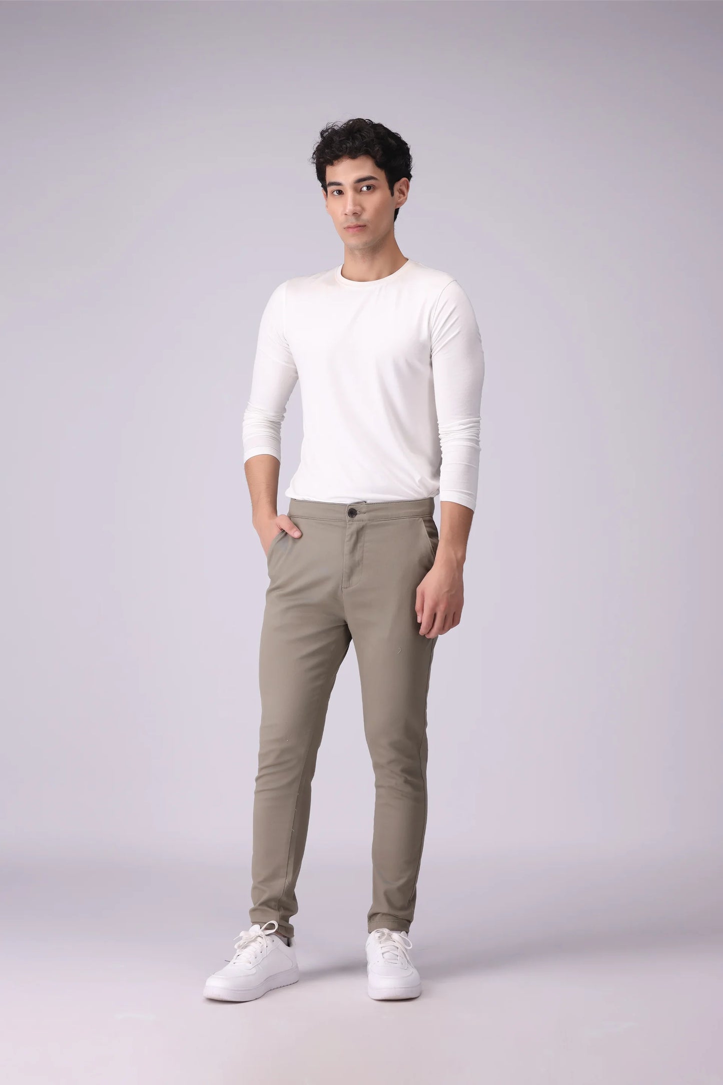 Skinny Fit Chino Pants Men Chino Fall 2024 Core Comfort COUGAR- (Men Fall 2024)   