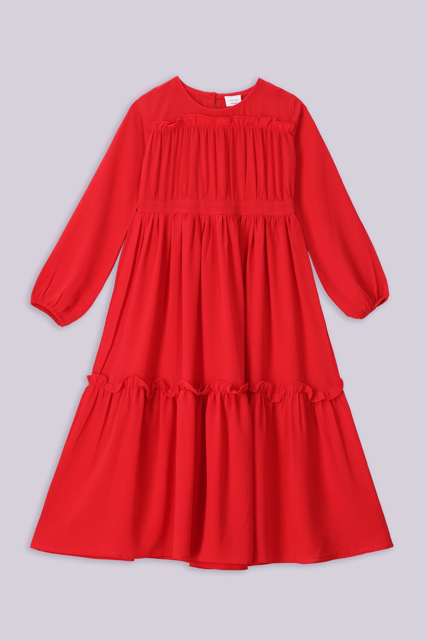 Ruffled Tiered Long Dress