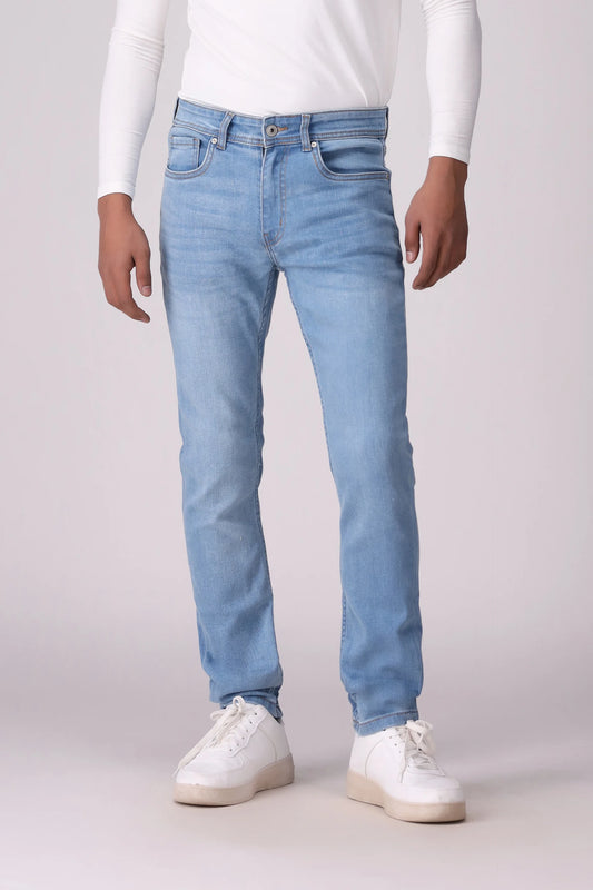 Slim Fit Jeans With Faded Effect Men Jean Fall 2024 Core Comfort COUGAR- (Men Fall 2024) 30 Sky Blue Men