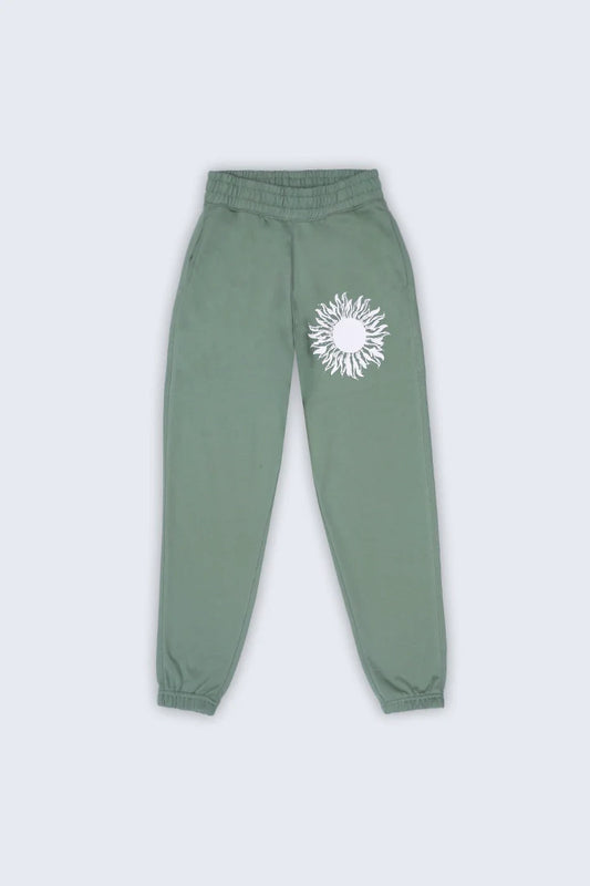 Sage Green Knitted Jogger Pants Women Trouser Summer V-1 2024 AURA COUGAR XS Green 