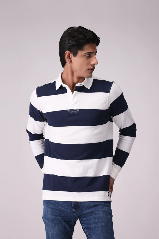 Striped Polo Men Polo Fall 2024 Core Comfort COUGAR- (Men Fall 2024) M White Men