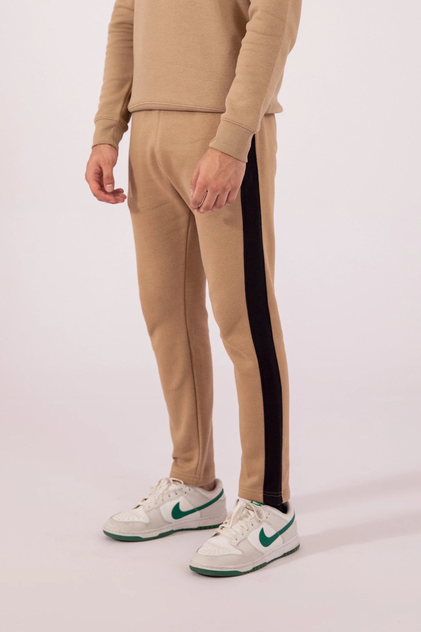 Slim Fit Side Striped Trousers Men Trouser Winter 2024 Knit Story COUGAR- (Men Winter 2024) S Brown 