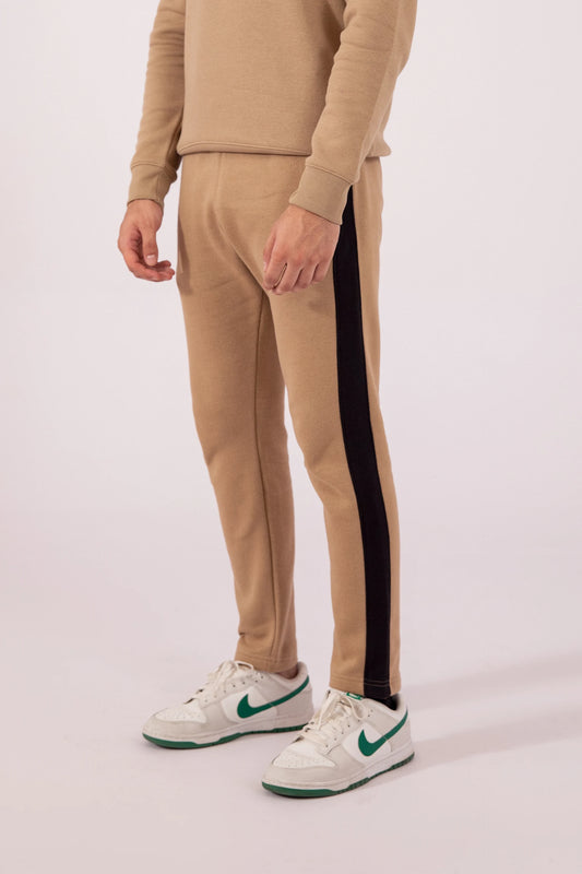 Slim Fit Side Striped Trousers Men Trouser Winter 2024 Knit Story COUGAR- (Men Winter 2024) S Brown 