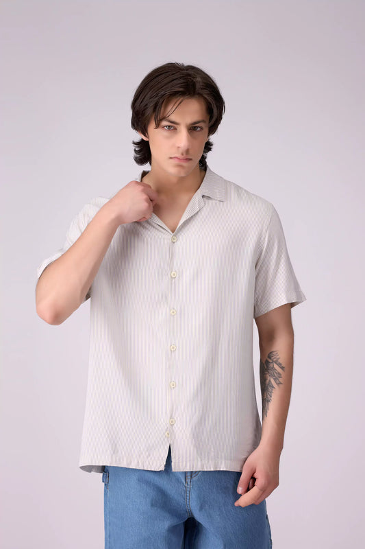 Regular Fit Striped Shirt Men Shirt COUGAR (S V-1 2025) S Beige Men