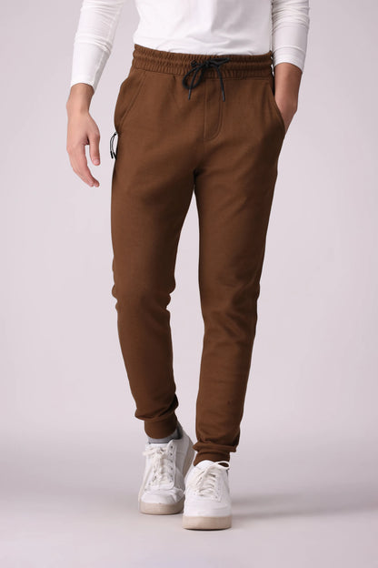 Slim Fit Knitted Jogger Pants Men Trouser Fall 2024 Core Comfort COUGAR- (Men Fall 2024) S Brown Men