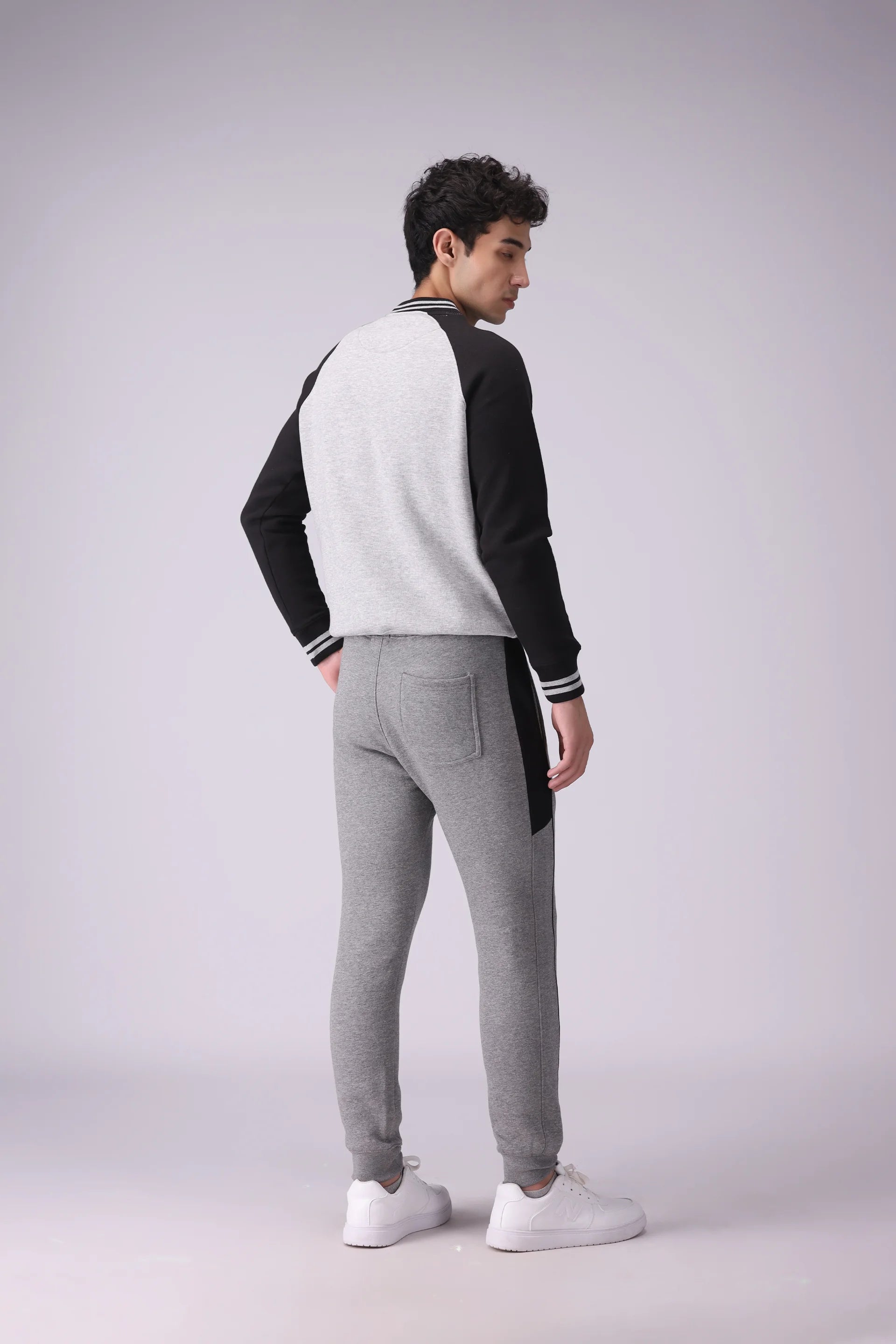 Half Striped Jogger Pants Men Trouser Winter 2024 Knit Story COUGAR- (Men Winter 2024)   