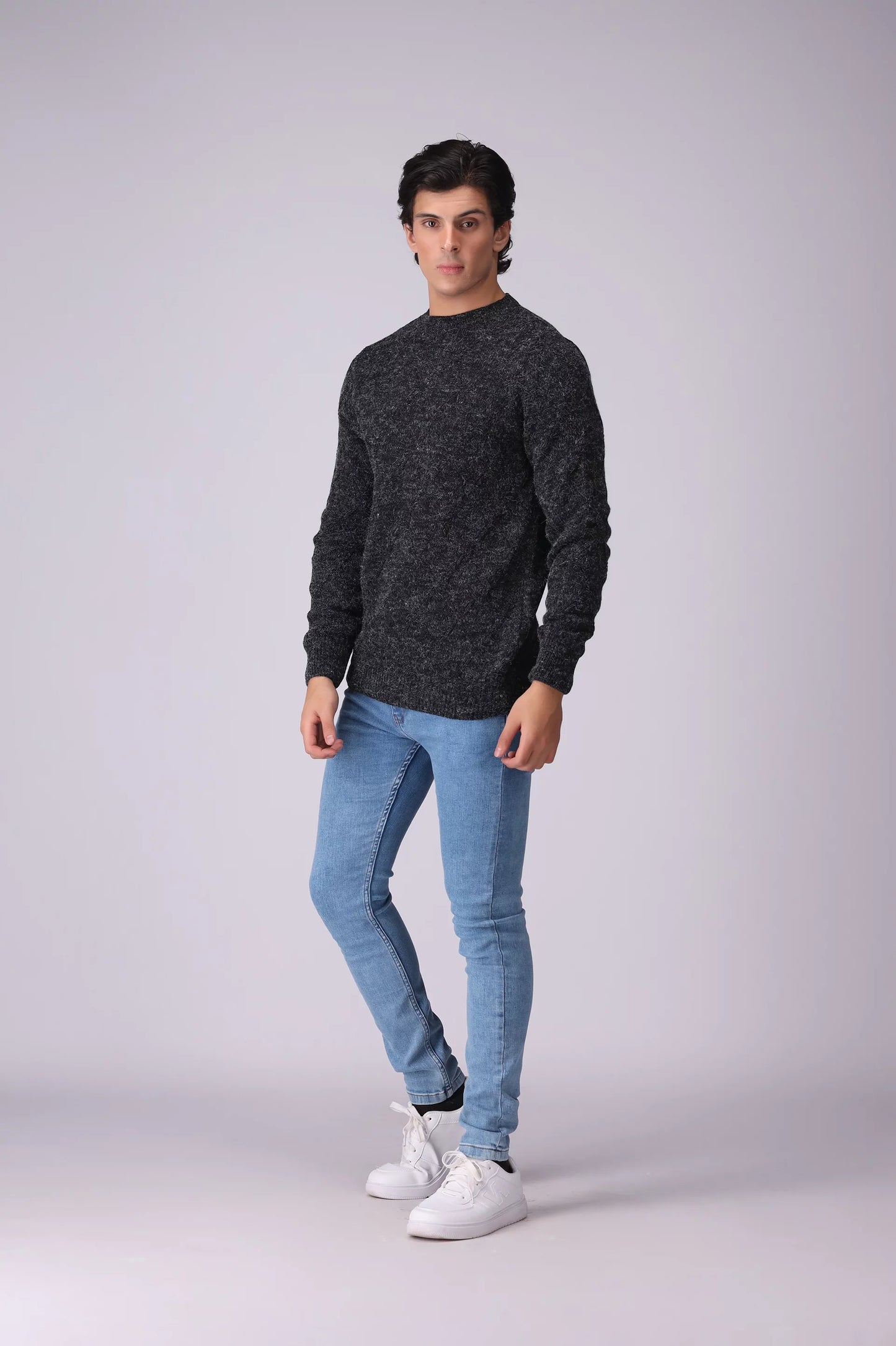 Diamond Pattern Angora Sweater Men Sweater Winter 2024 Knit Story COUGAR- (Men Winter 2024)   