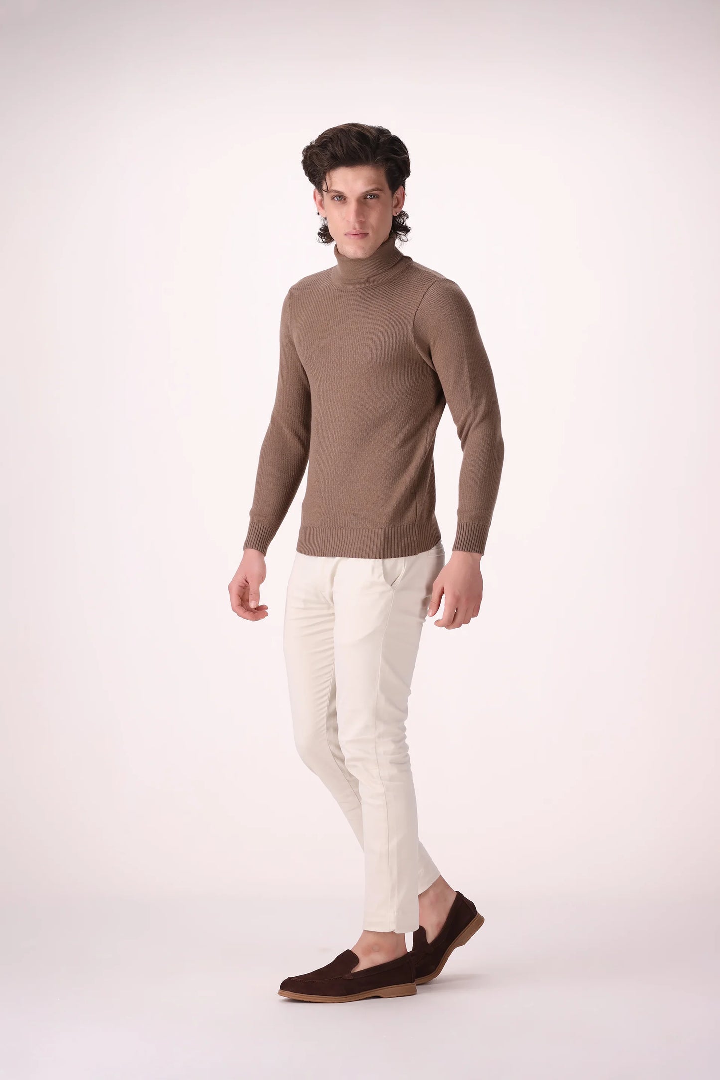 Extra Fine Roll Neck Sweater Luxury Men Sweater COUGAR (MEN OLD MONEY W24)