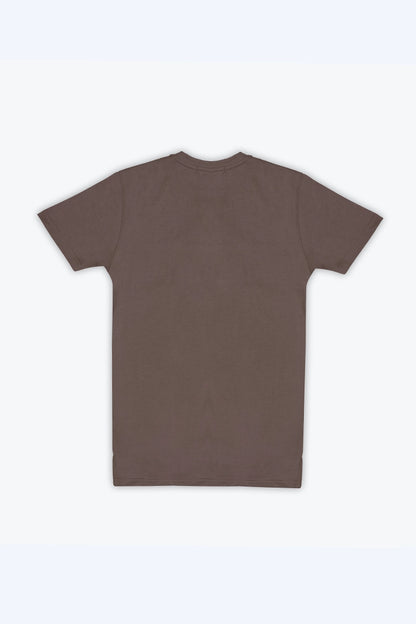 Brown Henley T-Shirt Men Tee Summer V-1 2024 AURA COUGAR   