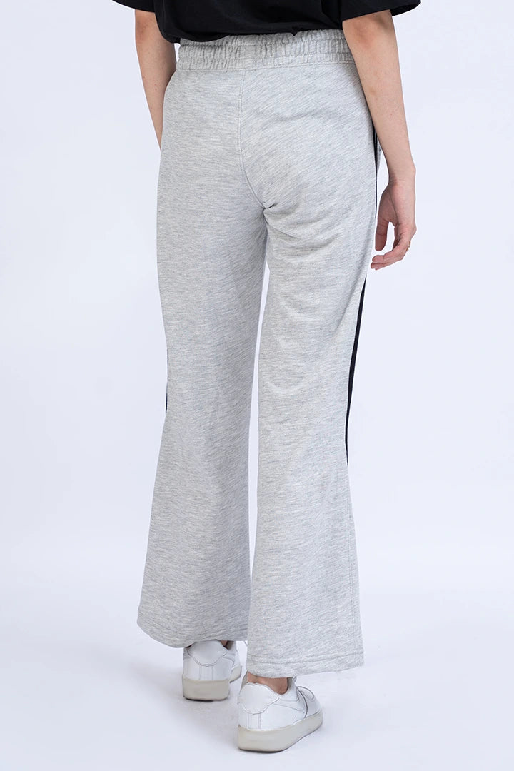 Grey Striped Trousers Women Trouser Summer V-3 2024 BACKDROP COUGAR- (Women V3 2024)   