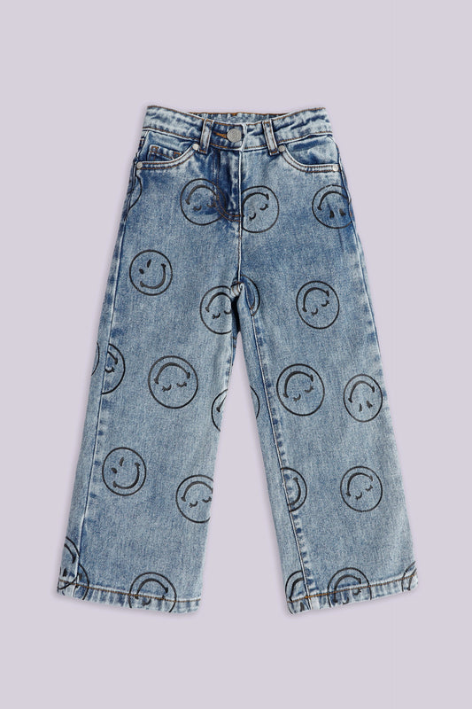 Wide Leg Jeans Girl Jeans Fall 2024 COUGAR- (Girl Junior Fall 2024) 5-6 Y Light Blue Girl