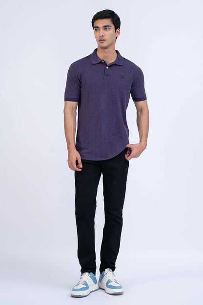 Purple Polo Men Polo Summer V-2 2024 URBAN STATION COUGAR