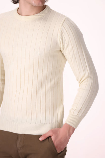 Rib Knit Sweater Luxury Men Sweater COUGAR (MEN OLD MONEY W24)