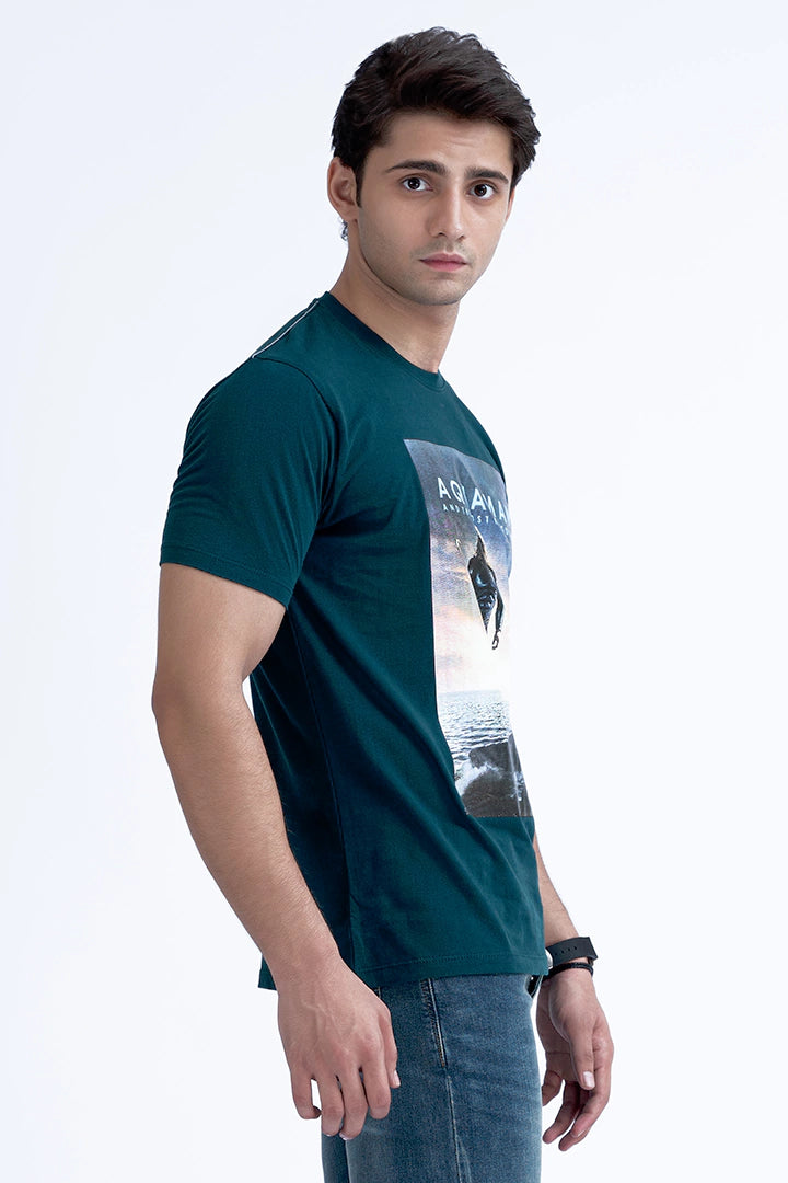 Dark Teal Graphic T-Shirt Men T-Shirt Pre Fall 2023 Vortex COUGAR   