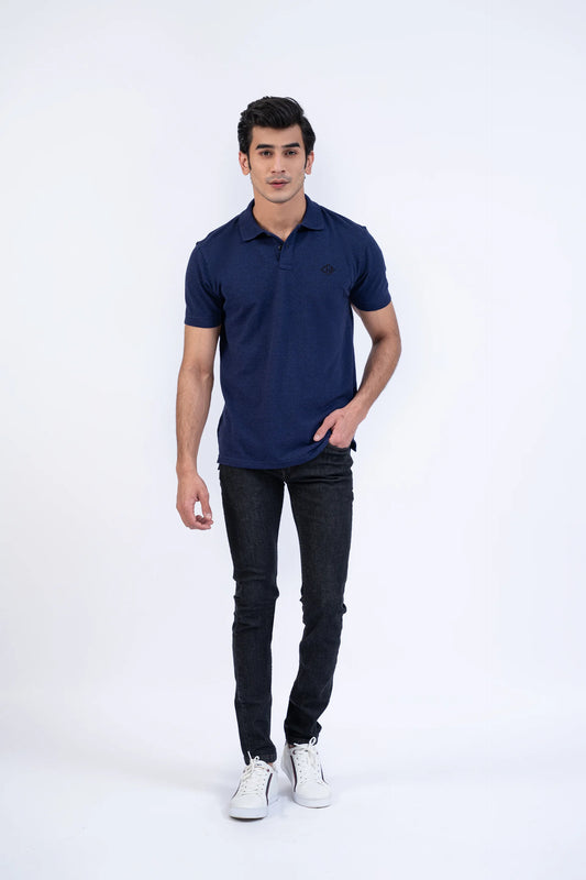 Insignia Blue Polo Men Polo Summer V-2 2024 URBAN STATION COUGAR