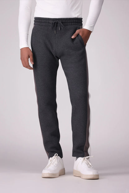 Slim Fit Side Striped Trousers Men Trouser Winter 2024 Knit Story COUGAR- (Men Winter 2024) S Charcoal Men