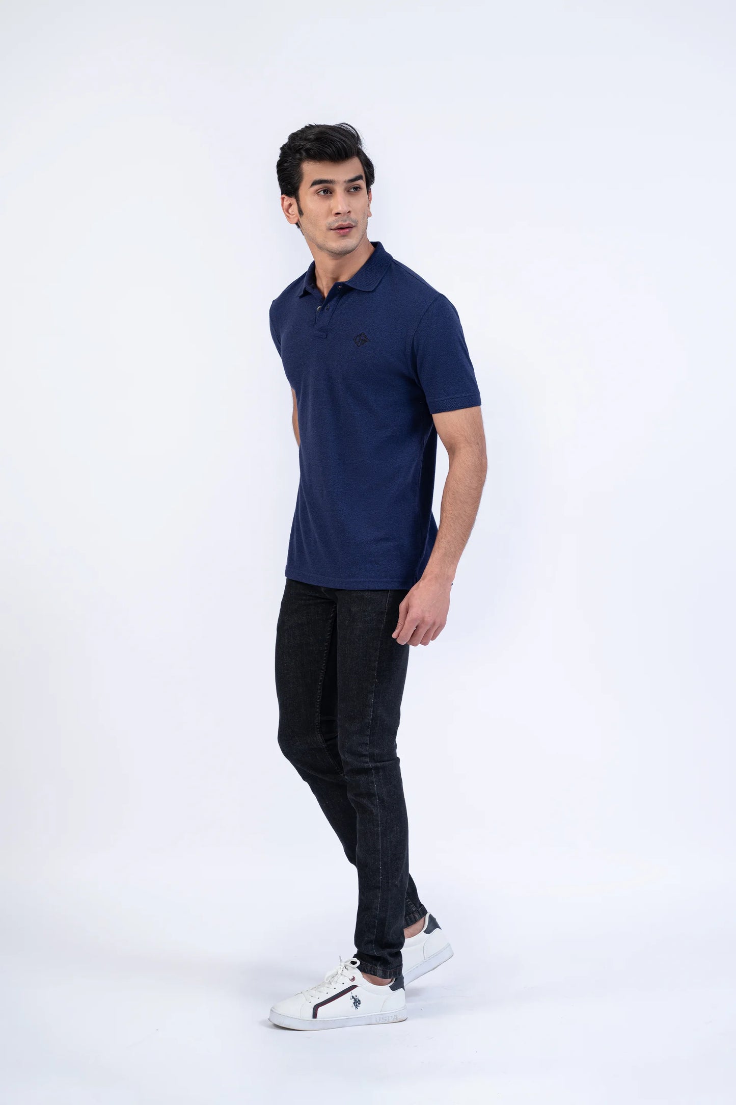 Insignia Blue Polo Men Polo Summer V-2 2024 URBAN STATION COUGAR   