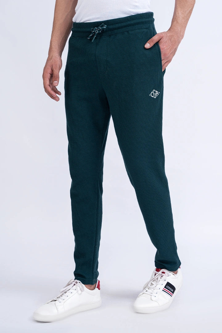 Teal Relaxed Fit Knitted Trousers