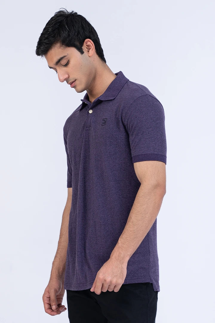 Purple Polo Men Polo Summer V-2 2024 URBAN STATION COUGAR   