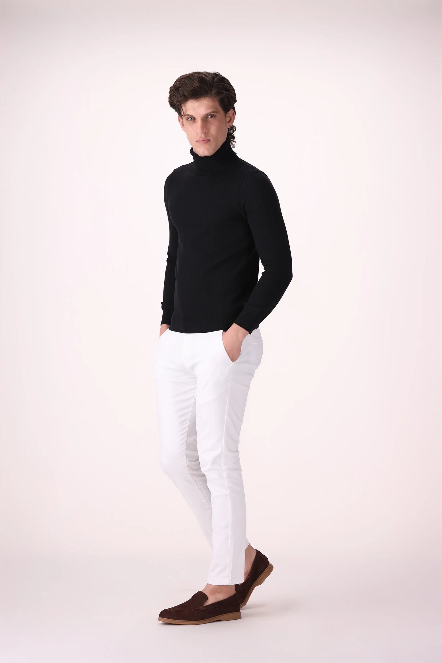 Extra Fine Roll Neck Sweater Luxury Men Sweater COUGAR (MEN OLD MONEY W24)