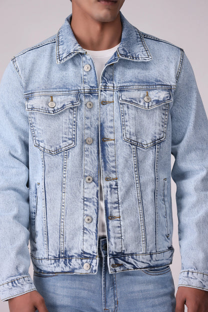 Denim Trucker Jacket Men Jacket Winter 2024 Knit Story COUGAR- (Men Winter 2024)