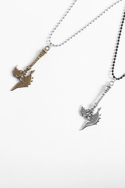 Axe Pendant Double Chain Necklace - Cougar Clothing