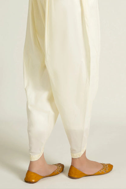 Pastel Beige Embroidered Tulip Shalwar Women Shalwar   