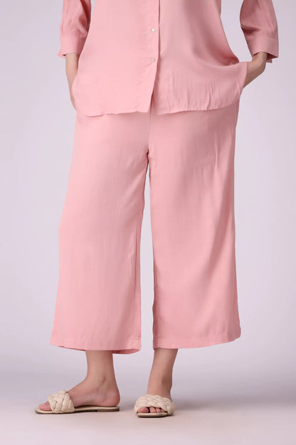 Cotton Culottes Women Trouser COUGAR (S V-1 2025) XS Pink Women