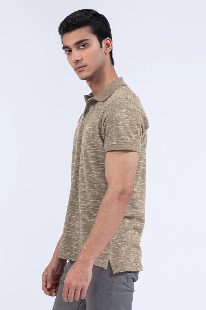 Textured Polo Men Polo Summer V-2 2024 URBAN STATION COUGAR   