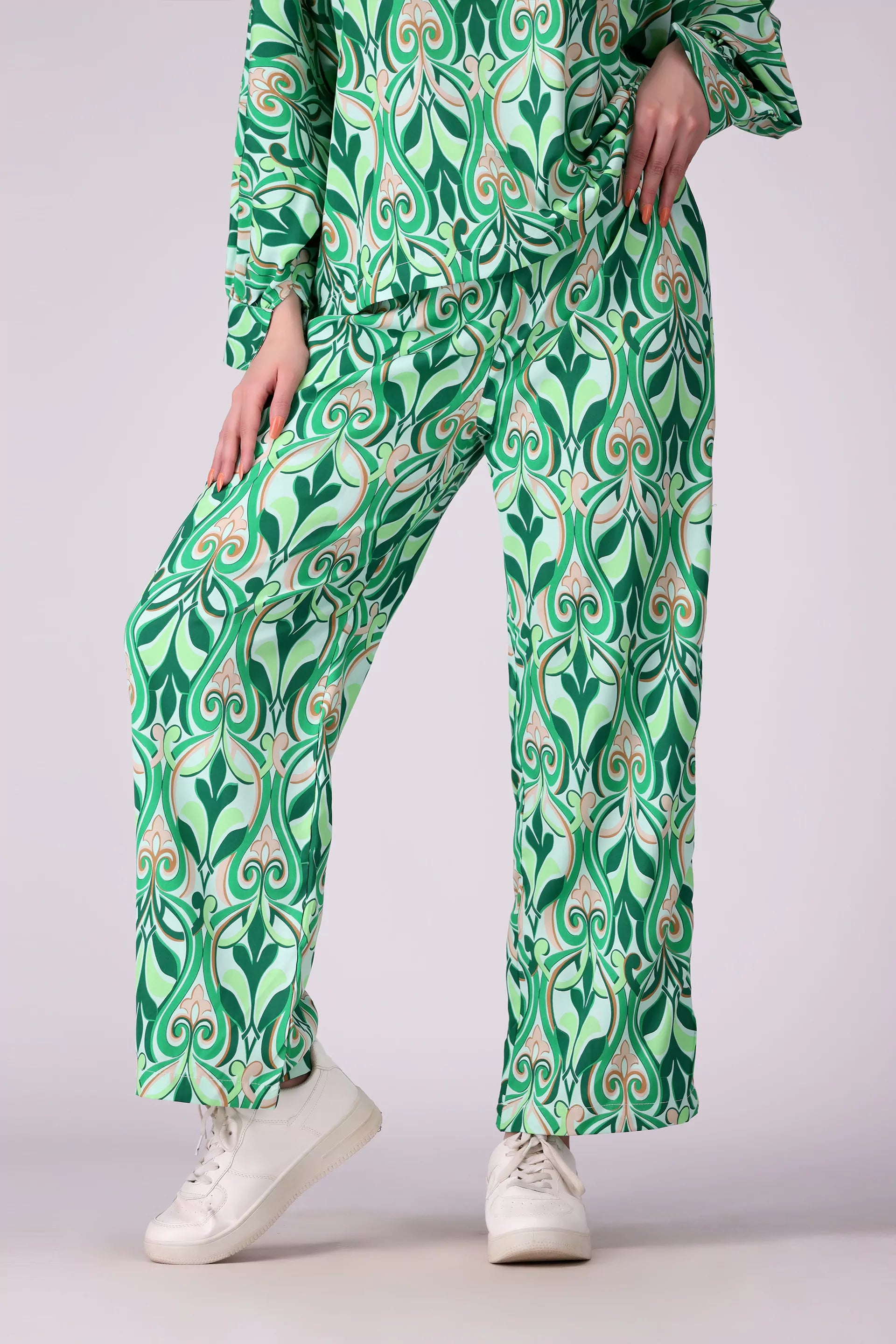 Printed Culottes Women Trouser COUGAR (S V-1 2025) XS Green Women