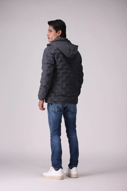 Quilted Hooded Jacket Men China-Jacket Winter 2024 Knit Story COUGAR- (Men Winter 2024)