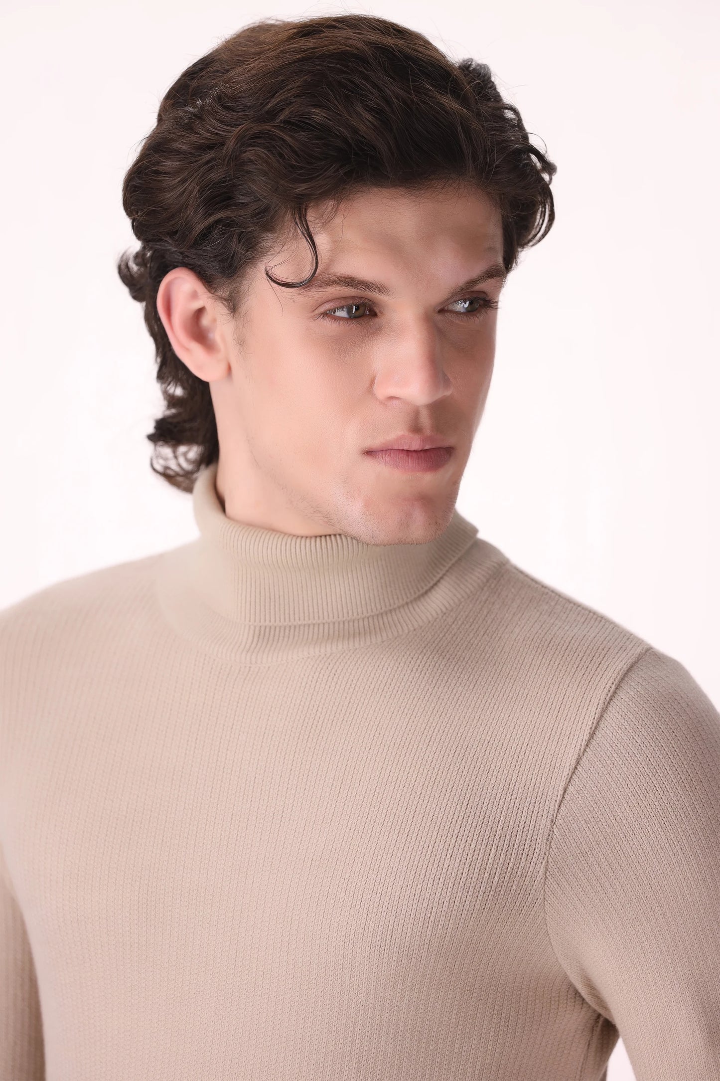 Extra Fine Roll Neck Sweater Luxury Men Sweater COUGAR (MEN OLD MONEY W24)