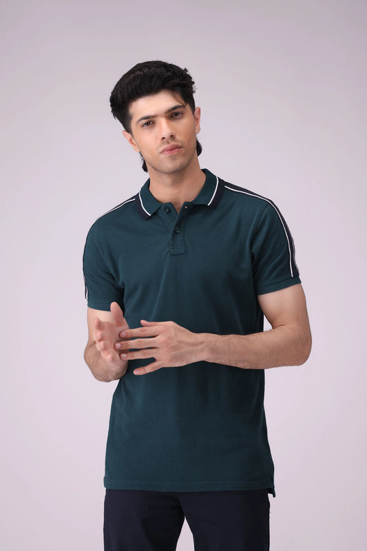 Pique Polo Men Polo COUGAR (S V-1 2025) S Dark Teal Men