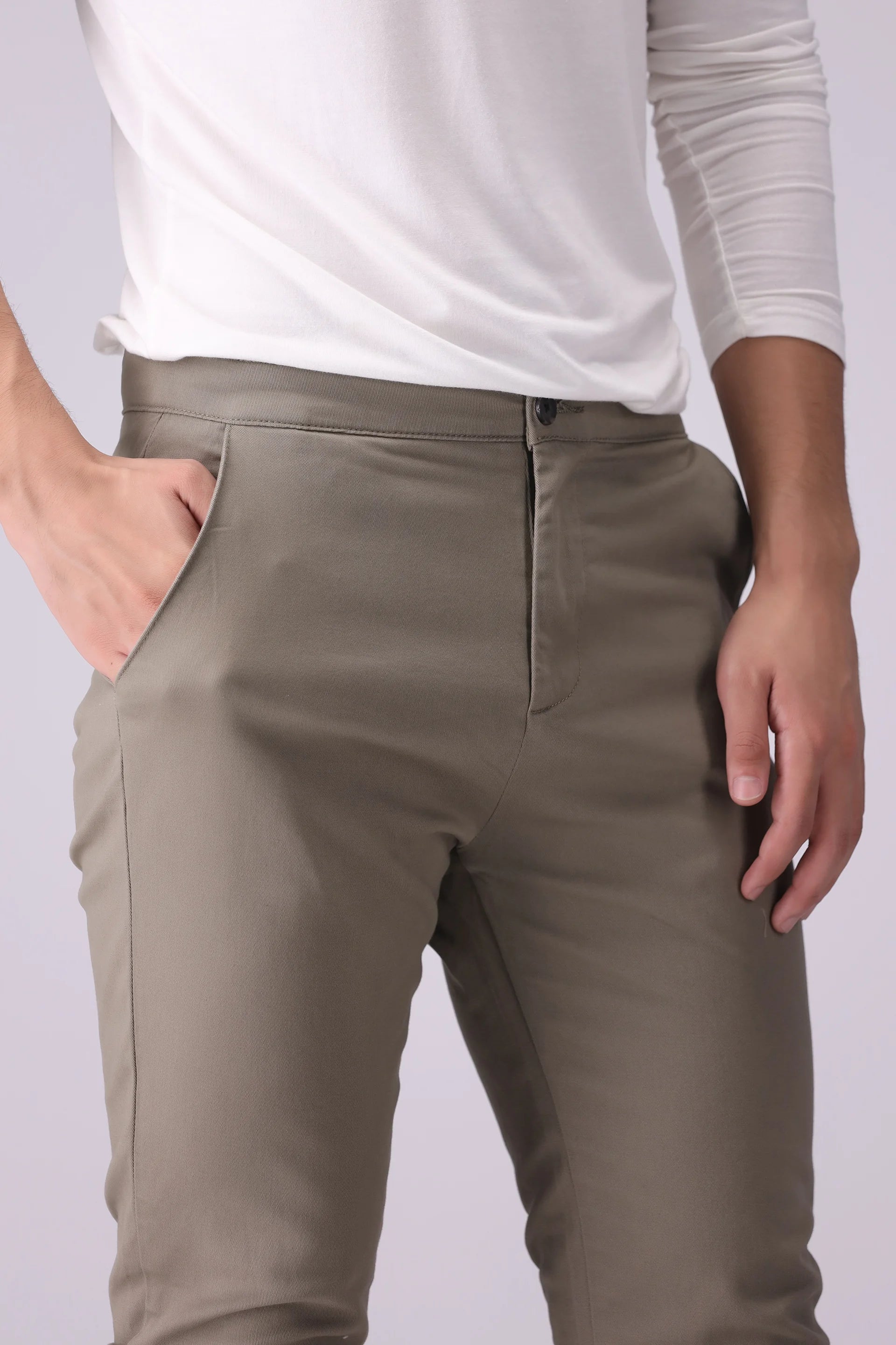 Skinny Fit Chino Pants Men Chino Fall 2024 Core Comfort COUGAR- (Men Fall 2024)   