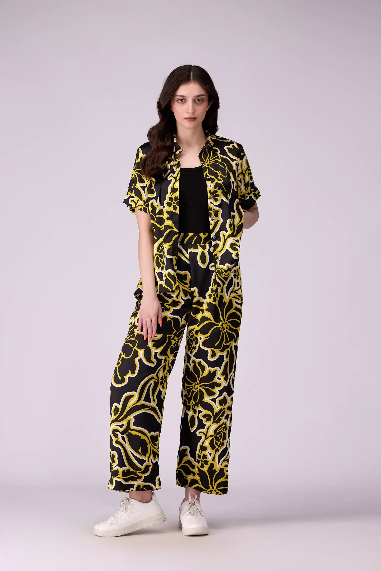 Printed Silk Culottes Women Trouser COUGAR (S V-1 2025)