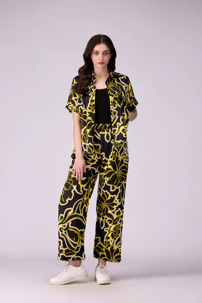 Printed Silk Culottes Women Trouser COUGAR (S V-1 2025)