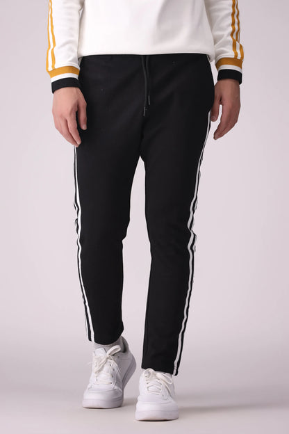 Slim Fit Striped Trousers Men Trouser Winter 2024 Knit Story COUGAR- (Men Winter 2024) S Black Men