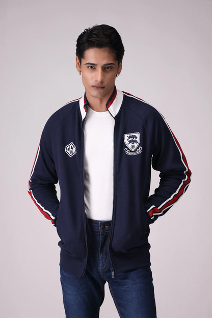 Embroidered Detailed Jacket Men Jacket Winter 2024 Knit Story COUGAR- (Men Winter 2024) M Navy Men