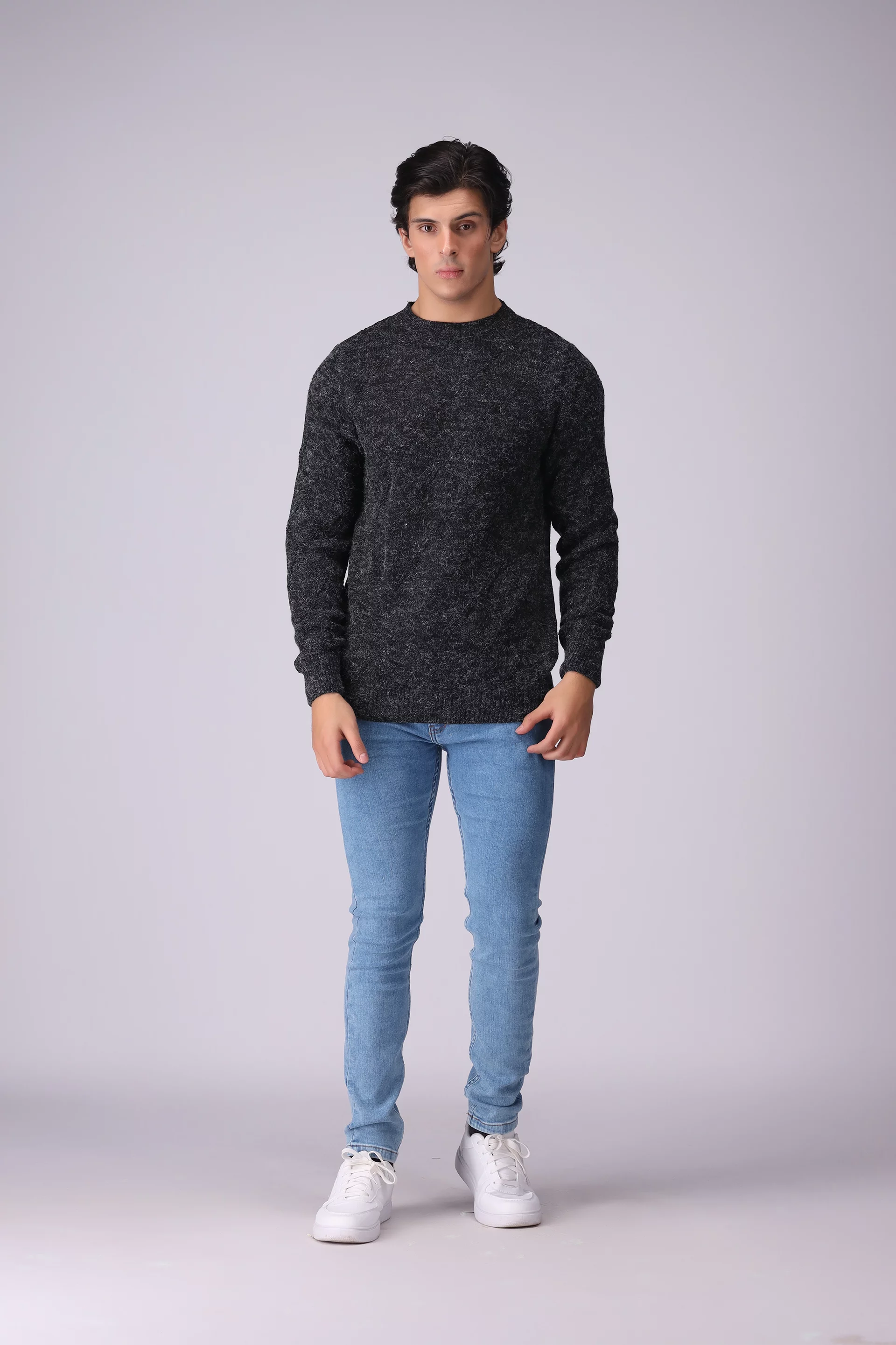 Diamond Pattern Angora Sweater Men Sweater Winter 2024 Knit Story COUGAR- (Men Winter 2024)   