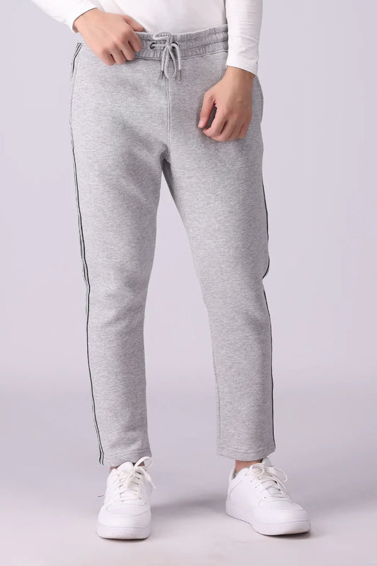 Striped Fleece Trousers Men Trouser Winter 2024 Knit Story COUGAR- (Men Winter 2024) S Grey Men