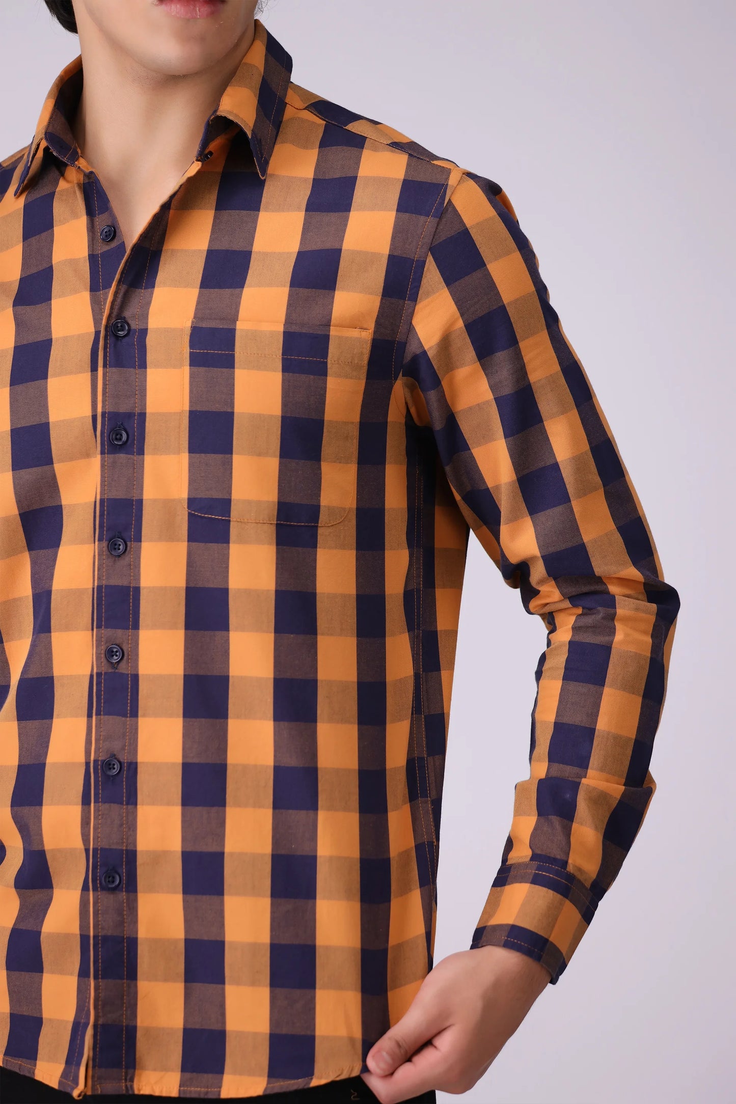 Regular Fit Single Pocket Checkered Casual Shirt