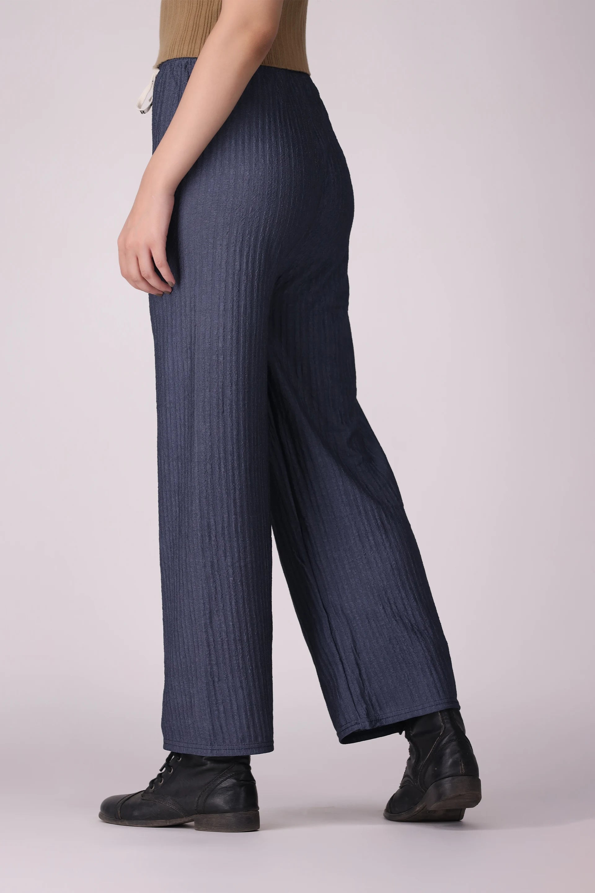 Crushed Wide Leg Pants Women Trouser Fall 2024 Core Comfort COUGAR- (Women Fall 2024)