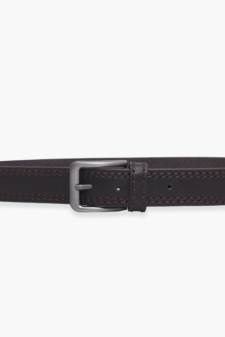 Coffee Double Stitch Belt - Cougar Clothing