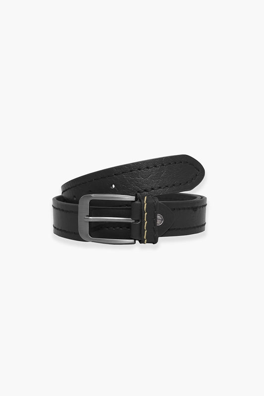 Black Single Stitch Leather Belt Men Leather Belt Summer V-3 2024 BACKDROP COUGAR C (V-3 2024) FSZ Black 